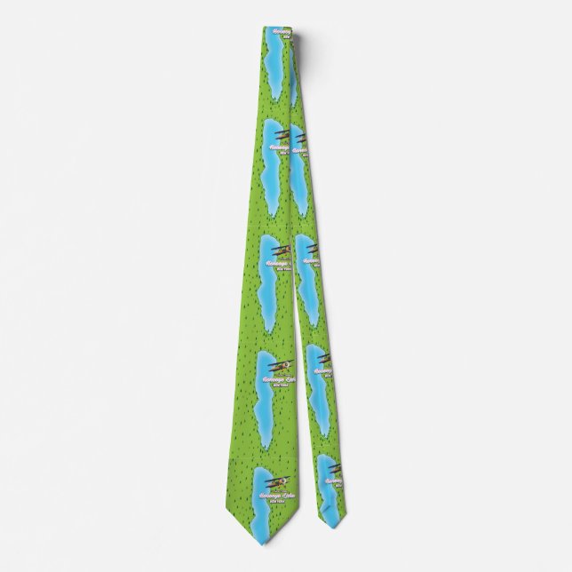 Honeoye Lake New York map Neck Tie (Front)