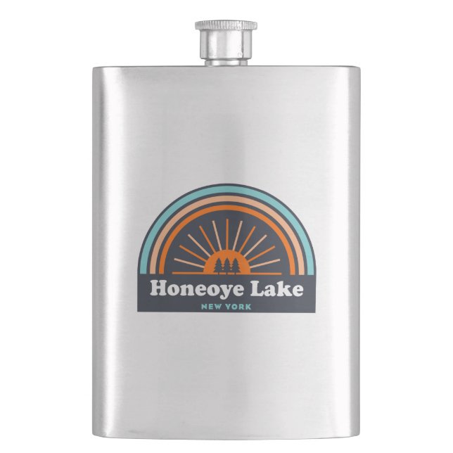 Honeoye Lake New York Rainbow Flask (Front)