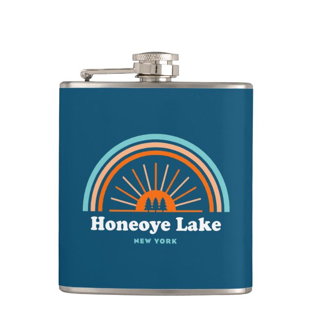  Honeoye Lake New York Rainbow Flask (Front)
