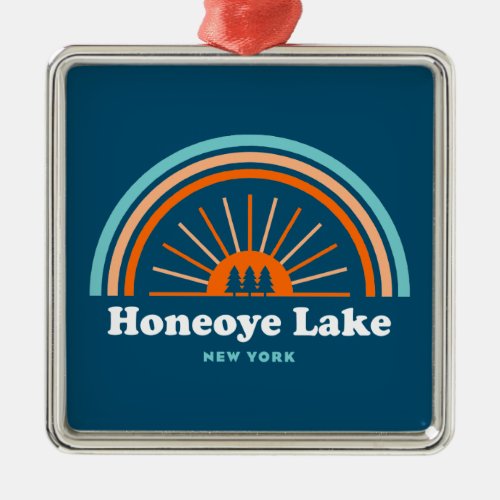 Honeoye Lake New York Rainbow Metal Ornament