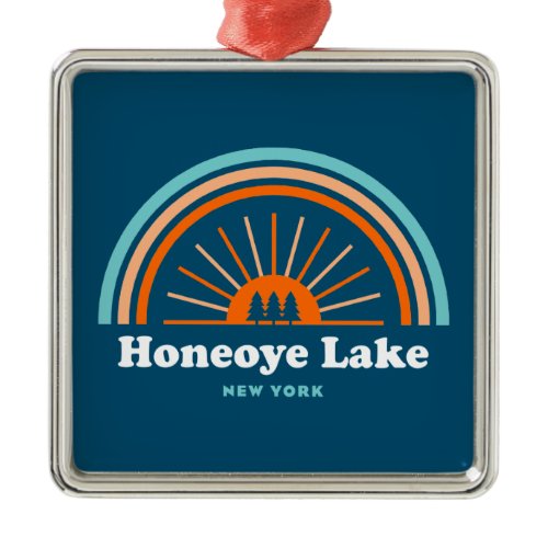 Honeoye Lake New York Rainbow Metal Ornament