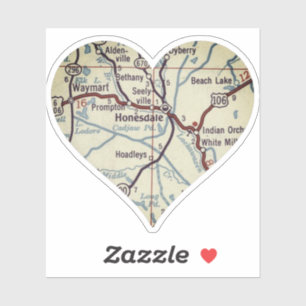 Honesdale PA Vintage Map Sticker