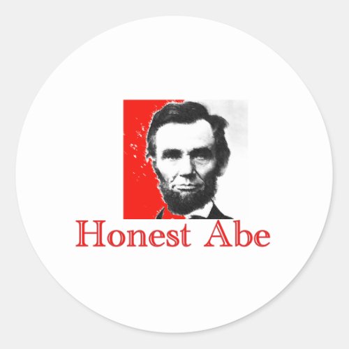 Honest Abe Abe Lincoln Art T_Shirt  Gifts Classic Round Sticker