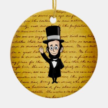 Honest Abe And His Gettysburg Address Ceramic Ornament by scenesfromthepast at Zazzle