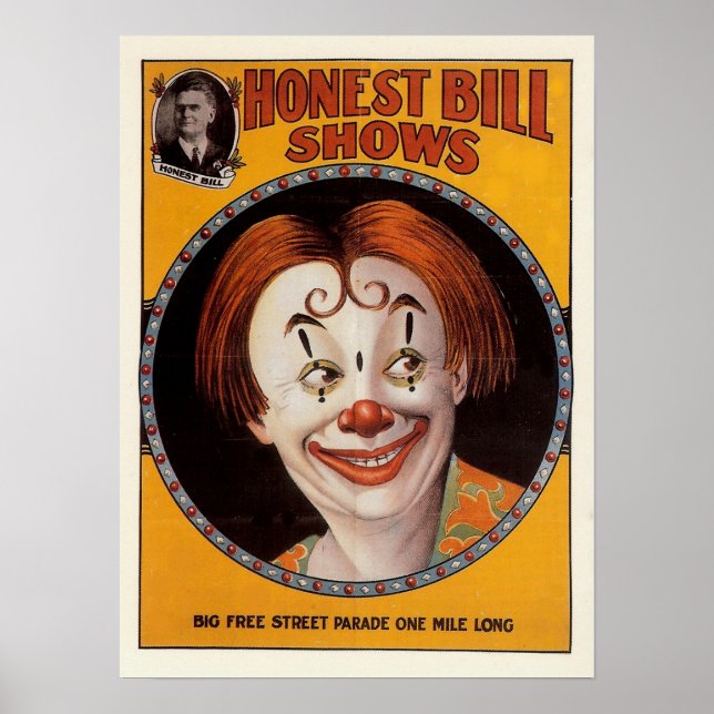 Honest Bill Vintage Circus Poster (Front)