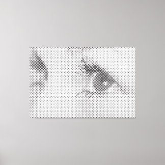 Honest Black Halftone Effect Female Glance Canvas Print