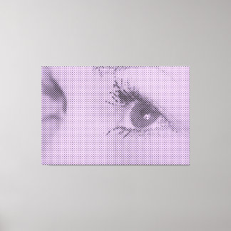 Honest Black&Lilac Halftone Effect Female Glance Canvas Print