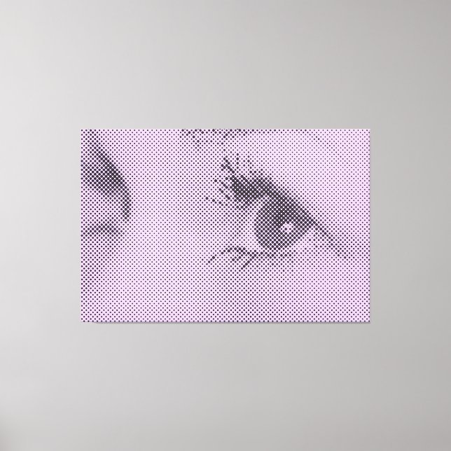 Honest Black&Lilac Halftone Effect Female Glance Canvas Print (Front)