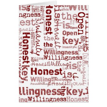 Honest Open Willing by recoverystore at Zazzle