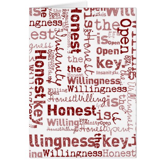 Honest Open Willing Cards (Front)