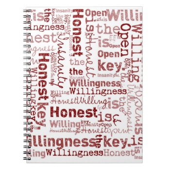 Honest Open Willing Notebook by recoverystore at Zazzle