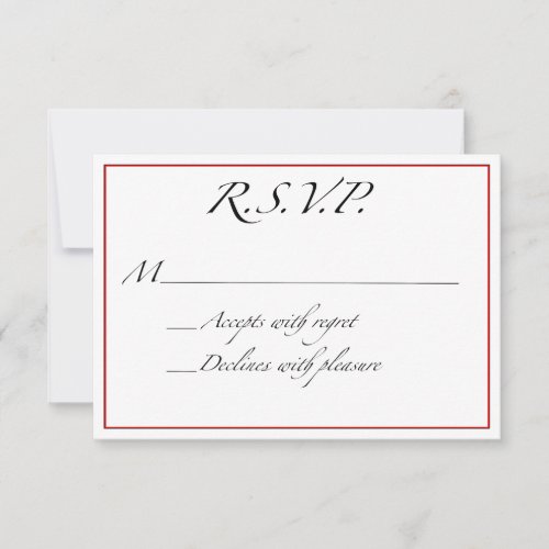 Honest RSVP white border announcement