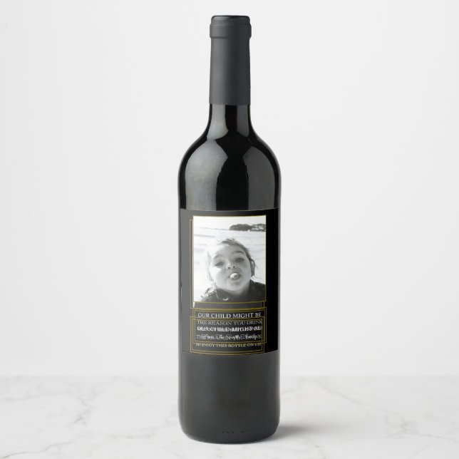 Honest teacher present enjoy this bottle wine label (Front)