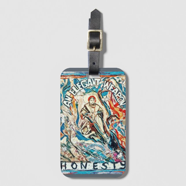 Honesty, an elegant weapon luggage tag (Front Vertical)