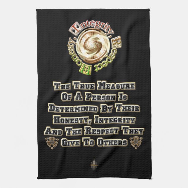 Honesty Integrity Respect MXT Kitchen Towel (Vertical)