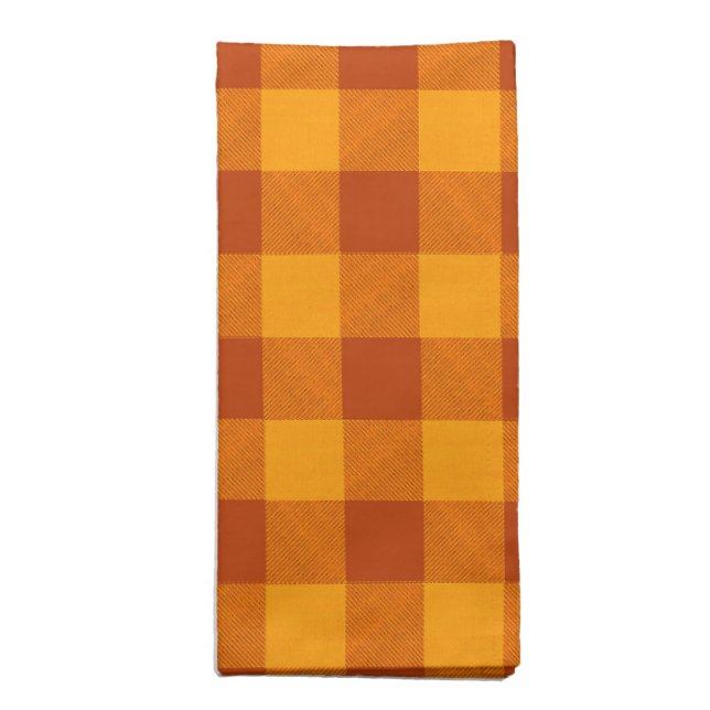 Honey Amber Buffalo Check Cloth Napkin (Folded)