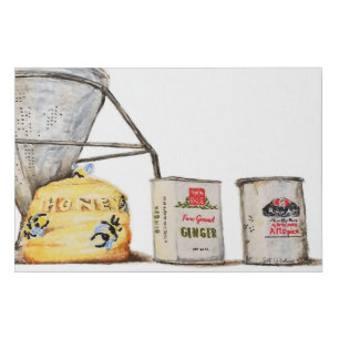 Honey and Applesauce Faux Canvas Print