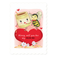 Honey And Bee Vintage Valentine Card