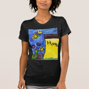 Honey and Bees Motif T-Shirt