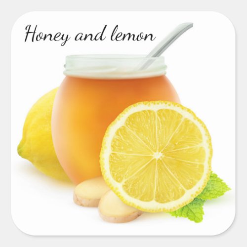 Honey and lemon square sticker