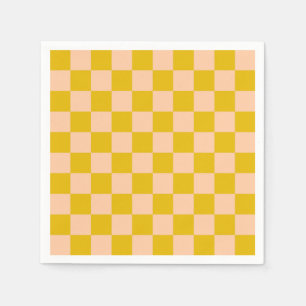 Honey and Peach Checkerboard Napkins