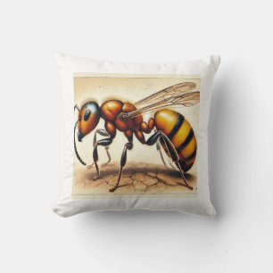 honey ant dorsal view 031024IREF235 - Watercolor Throw Pillow