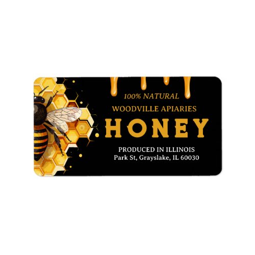 Honey Apiary Container  Label