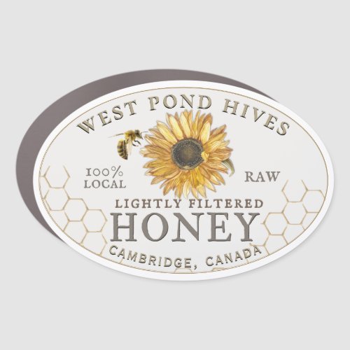 Honey Apiary Sunflower Bee Honeycomb Car Magnet