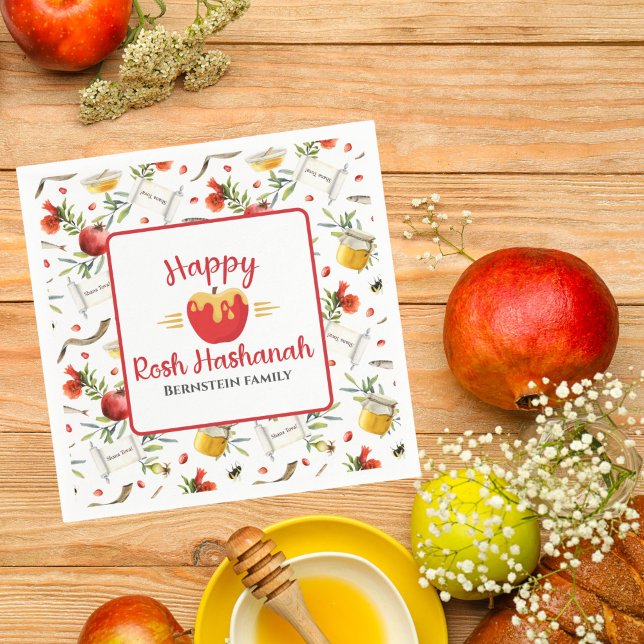 Honey Apple Jewish Happy Rosh Hashanah  Napkins (Creator Uploaded)