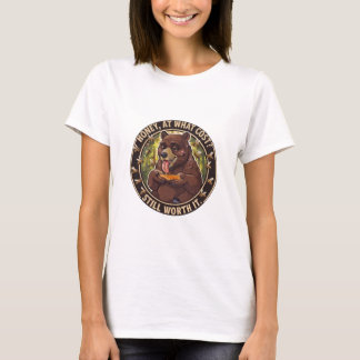 Honey, at What Cost? Funny Bee Sting Bear T-Shirt 