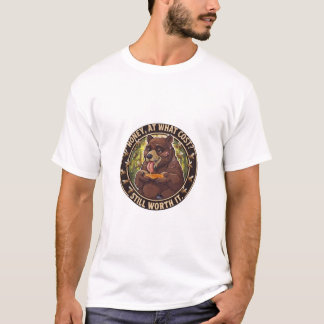 Honey, at What Cost? Funny Bee Sting Bear T-Shirt 