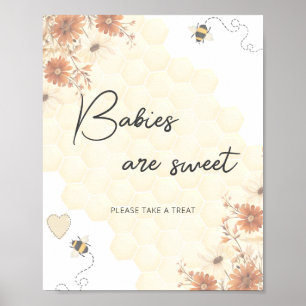 Honey Babies Are Sweet Take a Treat Baby Shower Poster
