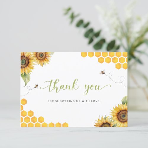 Honey Baby Shower Thank You Card