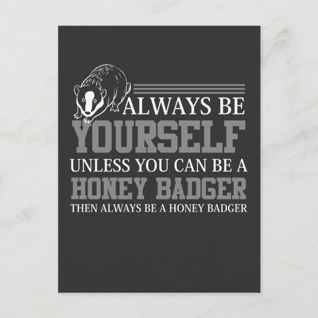 Honey Badger African Mammal Favorite Forest Animal Postcard (Front)