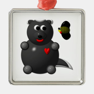Honey Badger and Honey Bee Metal Ornament