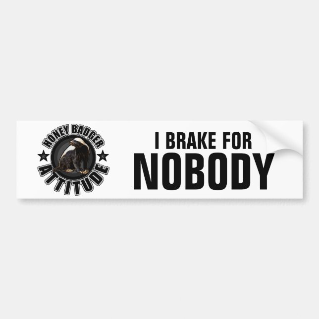 Honey Badger ATTITUDE - Round Design Bumper Sticker (Front)