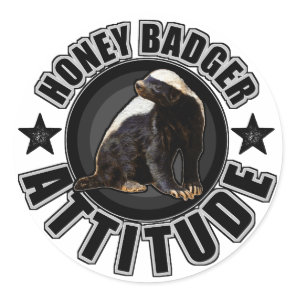 Honey Badger ATTITUDE - Round Design Classic Round Sticker