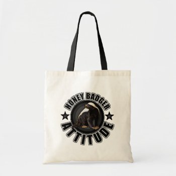 Honey Badger Attitude - Round Design Tote Bag by NetSpeak at Zazzle