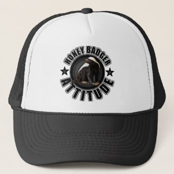 Honey Badger Attitude - Round Design Trucker Hat by NetSpeak at Zazzle