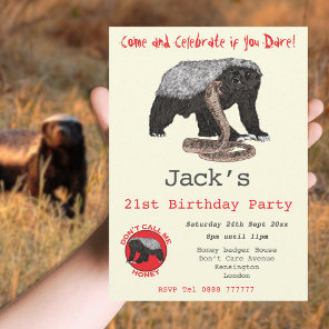 Honey Badger Badass Animal Funny 21st Birthday