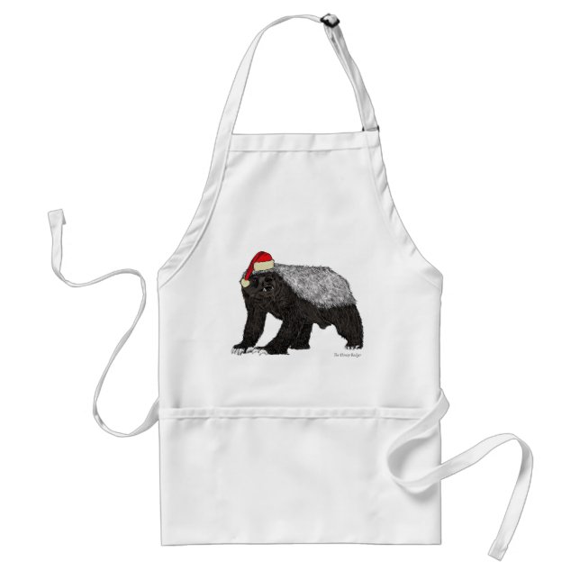 Honey Badger Badass christmas  Adult Apron (Front)