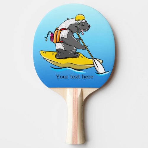 Honey Badger Canoeing in a River Ping Pong Paddle