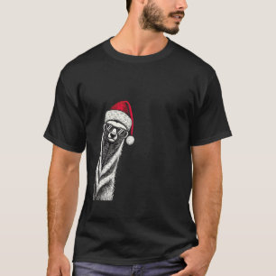 Honey Badger Christmas Santa Hat Pajama Funny Xmas T-Shirt