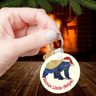 Honey Badger Colourful Funny Badass Festive Irony Keychain