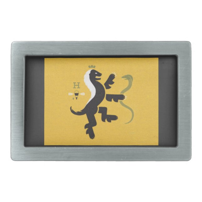 Honey Badger Crest Rectangular Belt Buckle (Front)