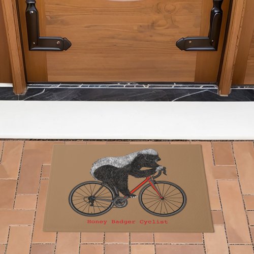 Honey Badger Cycling Funny Animal Cyclist Humour Doormat