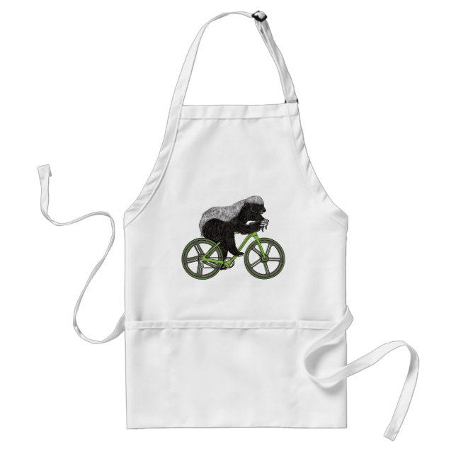 Honey Badger Cycling Funny Badass Animal Cyclist Adult Apron (Front)