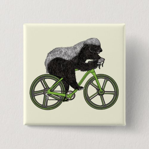 Honey Badger Cycling Funny Badass Animal Cyclist   Button