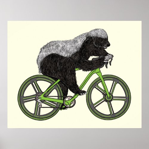 Honey Badger Cycling Funny Badass Cyclist Humor P Poster