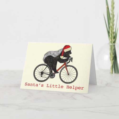Honey Badger Cycling Funny Badass Festive Quote Card